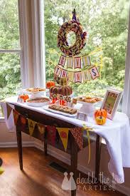 Thanksgiving Dessert Table By Double Fun The Parties With Printables By Love The Day Thanksgiving Desserts Table Thanksgiving Food Desserts Thanksgiving Kids