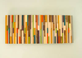 Why not make your own wooden wall art using wood from your scrap pile!! Mid Century Wall Art Reclaimed Wood Art Sculpture Sale Painted Wood Pieces 2016 And 2017 Colour Trends Art Glamour