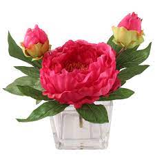 Novica unites you with more than 2,000 extraordinary master artists around the world. Floral Home Handcrafted Artificial Peony Silk Fuchsia Flower Arrangement In Vase Real Look Perennial Peonies Walmart Com Walmart Com