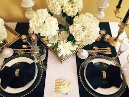 Black, White and Gold Table Decor