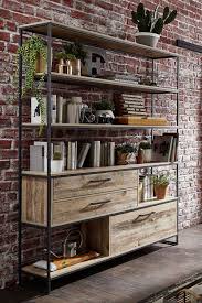 Bucherregal Inesva Im Industry Style Industrieller Stil Regal Metall Holz Raumteiler