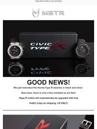 Honda civic type r, 0 to 60, 5.7 seconds. Meister Honda Type R Watches Are Almost Gone Milled