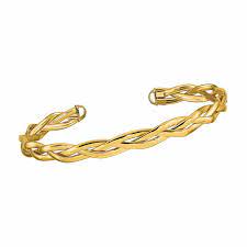 Gold & sterling jewelry, designer, antique & decor auction lot 1351: Golden Treasures 14k Italian Gold Braided Cuff Bracelet 9122536 Hsn