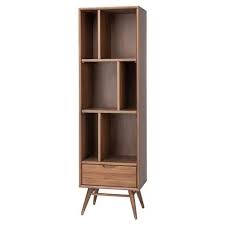 Find great deals on ebay for mid century modern bookcase. Bernadette Mid Century Modern 3 Tier Shelves Single Drawer Brown Tall Bookcase Standard 45 90 H Kathy Kuo Home