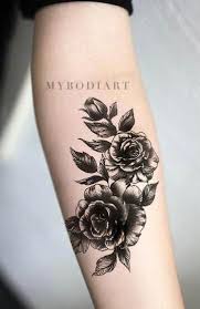 Black And White Vintage Style Flower Sleeve Tattoo Temporary Tattoos For Women Tattoosforwomen Small Flower Tattoos Delicate Flower Tattoo Flower Tattoos
