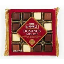 Lambertz dominos famous christmas confectionery with layers of biscuit, jam and marzipan, covered in a selection of finest dark, milk and white chocolates, this 600g box will make a great gift! Lambertz Dominos Auslese 200 G Buy Online In Faroe Islands At Faroe Desertcart Com Productid 83935240