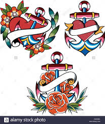 Het is een van de oudste tattoo symbolen. Marine Anker Tattoo Stock Vektorgrafik Alamy