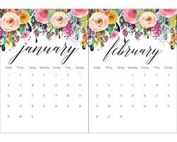 Free Printable 2017 Floral 5x7 Calendar The Cottage Market Free Printable Calender Free Printable Calendar Free Printables