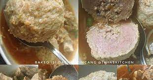 Resep Bakso Sapi Kalo Ini Baksonya Yang Isi Daging Cincang Kalo Buat Isian Yang Enak Pilih Dagingnya Yang Ada Lemaknya Dan Juga Te Resep Bakso Resep Bakso