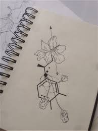 Molecular Plant Flowers And Geometry Complementing The Design Based On Chemical Formula Of Adrenaline Design Science Tattoos Chemistry Tattoo Molecule Tattoo