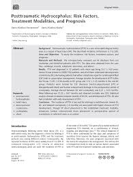 Pdf Posttraumatic Hydrocephalus Risk Factors Treatment Modalities And Prognosis
