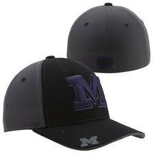Zephyr Michigan Wolverines Storm Cloud Fitted Hat Black Charcoal Wolverine And Storm Fitted Hats Black Charcoal