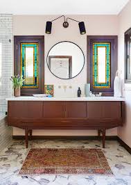 This bathroom corner is ornate in design with a traditional and geometric look. Art Deco Bathrooms That Make A Chic Statement