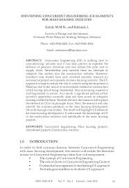 However, for work of a similar type, certain conditions will apply for the vast majority of cases. Pdf Identifying Concurrent Engineering Ce Elements For Mass Housing Industry Dr Zack Zairul M N Academia Edu