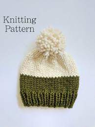 Knitting Pattern Color Block Beanie Pattern Trendy Winter Etsy Hat Knitting Patterns Knitting Patterns Knitting