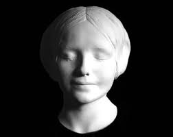 Plaster Cast of Death Mask Sculpture. L'inconnue De La Seine/the Unknown  Woman, Plaster Wall Art.
