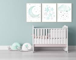 Maybe you would like to learn more about one of these? Mint And Gray Nursery Wall Art Mint Green Nursery Decor Moon Etsy