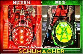 One half shows mick's design, the other half the design of his father, michael schumacher. Planet Schumi On Twitter Michael Schumacher Keep Fighting Helmet Design