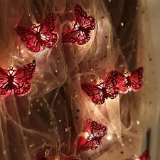 Featuring the warm lights, this string lights can create a warm and lovely atmosphere for your home. 6m Simple Butterfly Festoon Lamp Iron 40 Light Bedroom Battery Usb Operated Led String Light In Red Beautifulhalo Com