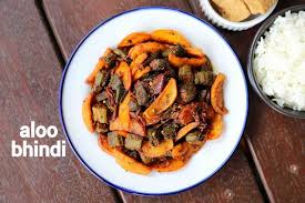 Aloo Bhindi Recipe Bhindi Aloo Ki Sabji Aloo Bhindi Fry Recipe In 2020 Aloo Recipes Recipes Dry Curry Recipe