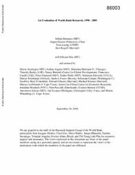 If you are unsure whether you are required to publish open access, please do clarify any such requirements with your funder or. An Evaluation Of World Bank Research 1998 2005