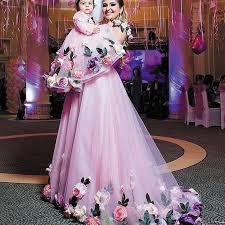 Mother Daughter Matching Dresses Pink Handmade Flowers Prom Dresses Kids Prom Gown Price Is For Both Dresses Mother Daughter Dresses Matching Mommy Daughter Dresses Mom Daughter Outfits