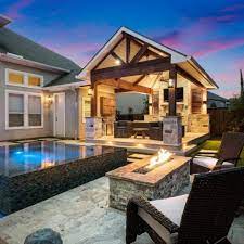 Pool and outdoor kitchen contractors near me. Custom Outdoor Kitchens Patios Backyard Design Katy And Houston