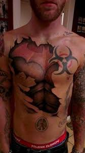 Black And Red Batman Tattoo Batman Tattoos In 2020 Cool Tattoos For Guys Tattoos For Guys Chest Tattoo