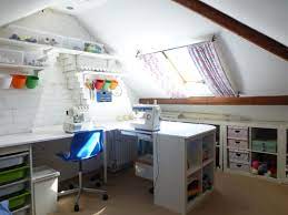 Craft room in an attic. My New Craft Room In The Loft Attic Craft Room Organize Craft Supplies Attic Craft Room