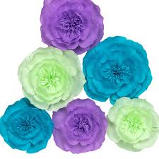 Purple & hot pink handmade diamante clear crystal rhinestone satin roses wedding decorative bridal bridesmaid bouquets. Paper Flower Decorations Large Crepe Paper Flowers Wedding Flower Backdrop Giant Paper Flowers Purple Teal Blue Light Green Set Of 6 For Wedding Bridal Shower Baby Shower Wall Decorations Buy Online In