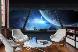 View Planets And Space From A Spaceship Window Art Wall Murals Wallpaper Decals Prints Decor Idcwp Jb 000811 Interior Murals Spaceship Interior Window Art