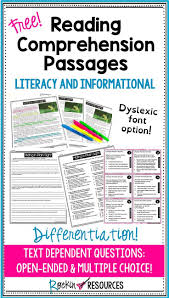 There Are Two Free Reading Comprehension Passages And Questions One Is Literary Bas Reading Comprehension Passages Reading Comprehension Comprehension Passage