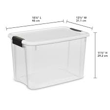 Sterilite 19859806 30 Quart 28 Liter Ultra Latch Box Clear With A White Lid And Black Latches 6pack You Can G Sterilite Cheap Rustic Decor Clear Storage Bins