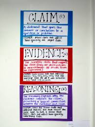 Claims Evidence Reasoning Anchor Chart Science Writing