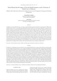 What is employees' state insurance scheme? Pdf Moral Hazard And The Impact Of Private Health Insurance On The Utilisation Of Health Care In Malaysia