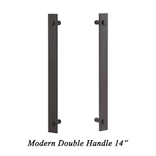 These hardened modern barn door hardware are generally made of stainless steel, mdf, solid wood, tempered glass, and many more to offer unparalleled the garage modern barn door hardware accessible here are considered some of the toughest versions for delivering inevitable security. Sure Loc Hardware 14in Flat Black Sliding Door Modern Double Sided Barn Door Handle Barn Md2 Fbl The Home Depot