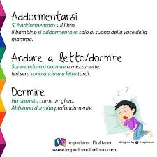 Dormire Aprender Italiano Lingua Italiana Italiano