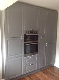 wall cupboards from ikea. love the grey