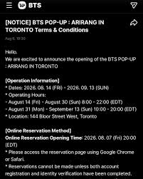 BTS POP-UP : ARIRANG Is Coming to Toronto! 💜