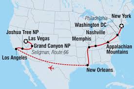 Choose one of the following options for the new york to los angeles route: New York To Las Vegas Intrepid Travel Uk