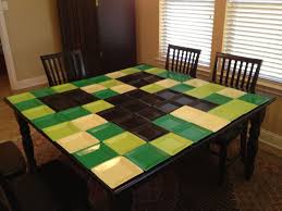 Minecraft Creeper So Could Do This On Kitchen Table Maybe Putting A Dark Grayish Tablecloth And Use Th Minecraft Room Kids Bedroom Walls Minecraft Bedroom