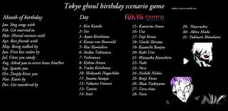Tokyo Ghoul Birthday Scenario Game Birthday Scenario Birthday Scenario Game Scenario Game