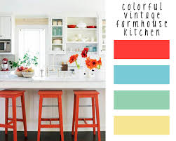 colorful vintage farmhouse kitchen