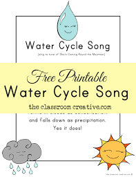 Use this worksheet for your own personal use completely free. Free Printable Water Cycle Song