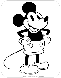 Walt disney got the inspiration for mickey mouse from his old pet mouse he used to have on his farm. Classic Mickey Mouse Coloring Pages 2 Disneyclips Com