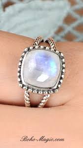 Rainbow Moonstone Ring Boho Rings Sterling Silver Ring Women Wanderlust Bohemian Jewelry Unique Silver Rings Gemstone Rings Moonstone Ring Sterling Silver