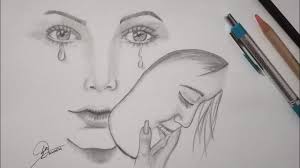 Featured pretending to be happy, hiding crying behind a mask memes see all. How To Draw A Sad Girl Wearing A Smiling Face Mask Pencil Drawing Easy Step By Step Youtube