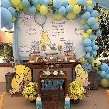 Classic Winnie The Pooh Event Set Up Uniquedesignsbymaira Cake Bee Baby Shower Decoration Winnie The Pooh Themes Baby Shower Inspiration