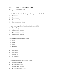 Rancangan pengajaran harian pendidikan jasmani tahun 5 mata pelajaran : Soalan Pjpk Ting 5