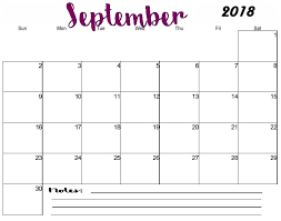 September 2018 Calendar Template 2018 Calendar Template Calendar Printables Excel Calendar Template
